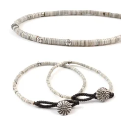 PHADUA Anklets^/ Shell Beads / Wax Cord Bracelet natural