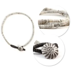PHADUA Anklets^/ Shell Beads / Wax Cord Bracelet natural