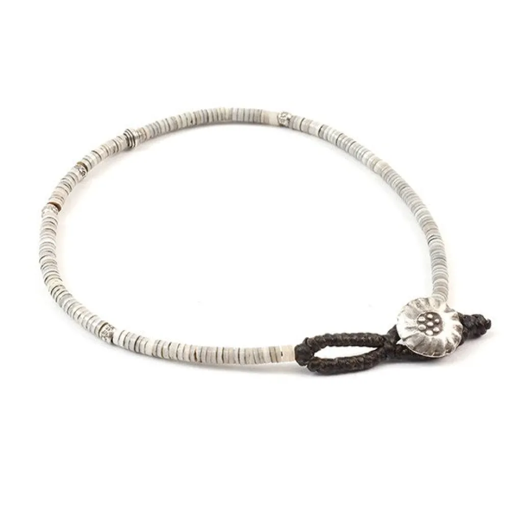 PHADUA Anklets^/ Shell Beads / Wax Cord Anklet natural