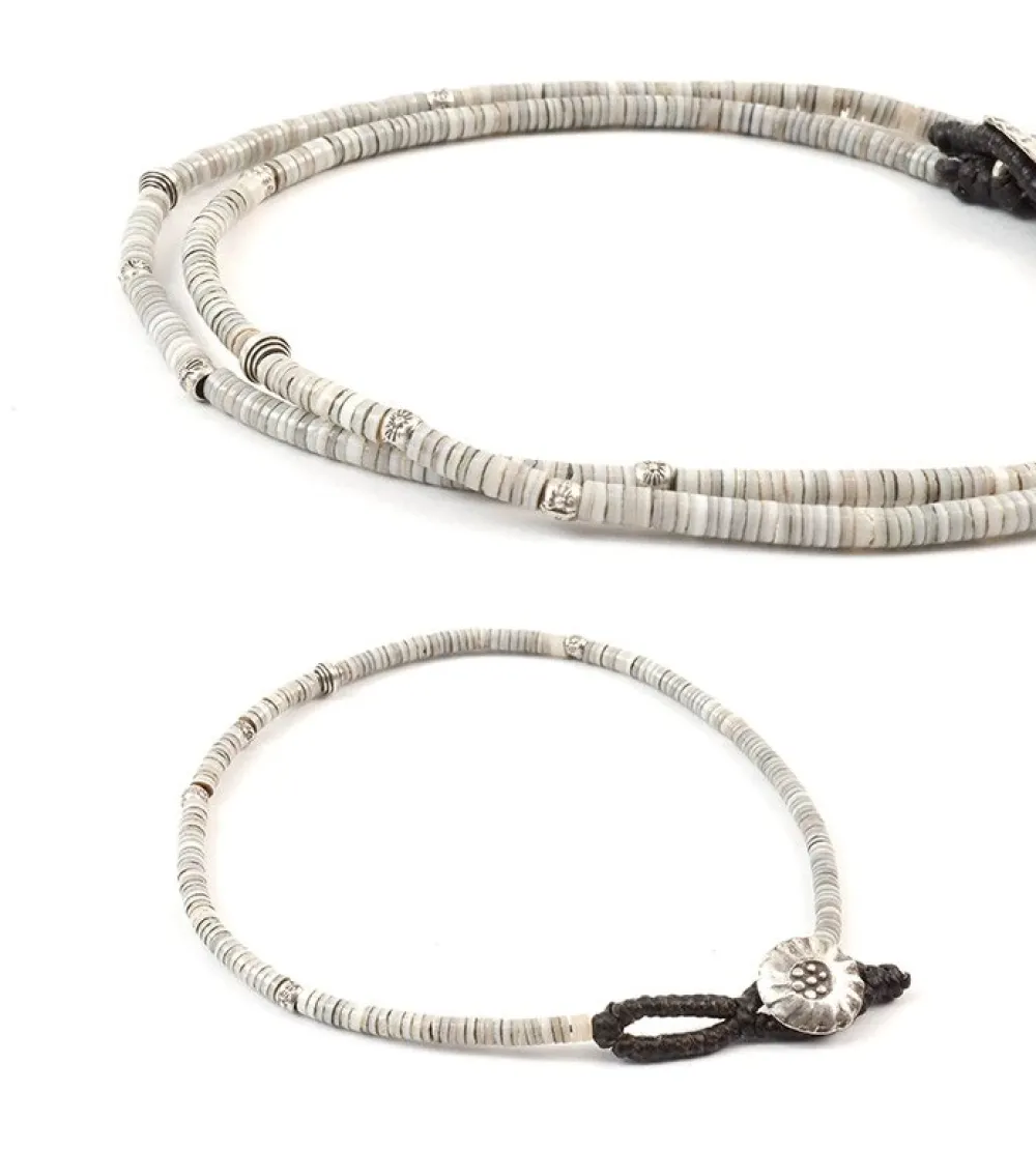 PHADUA Anklets^/ Shell Beads / Wax Cord Anklet natural