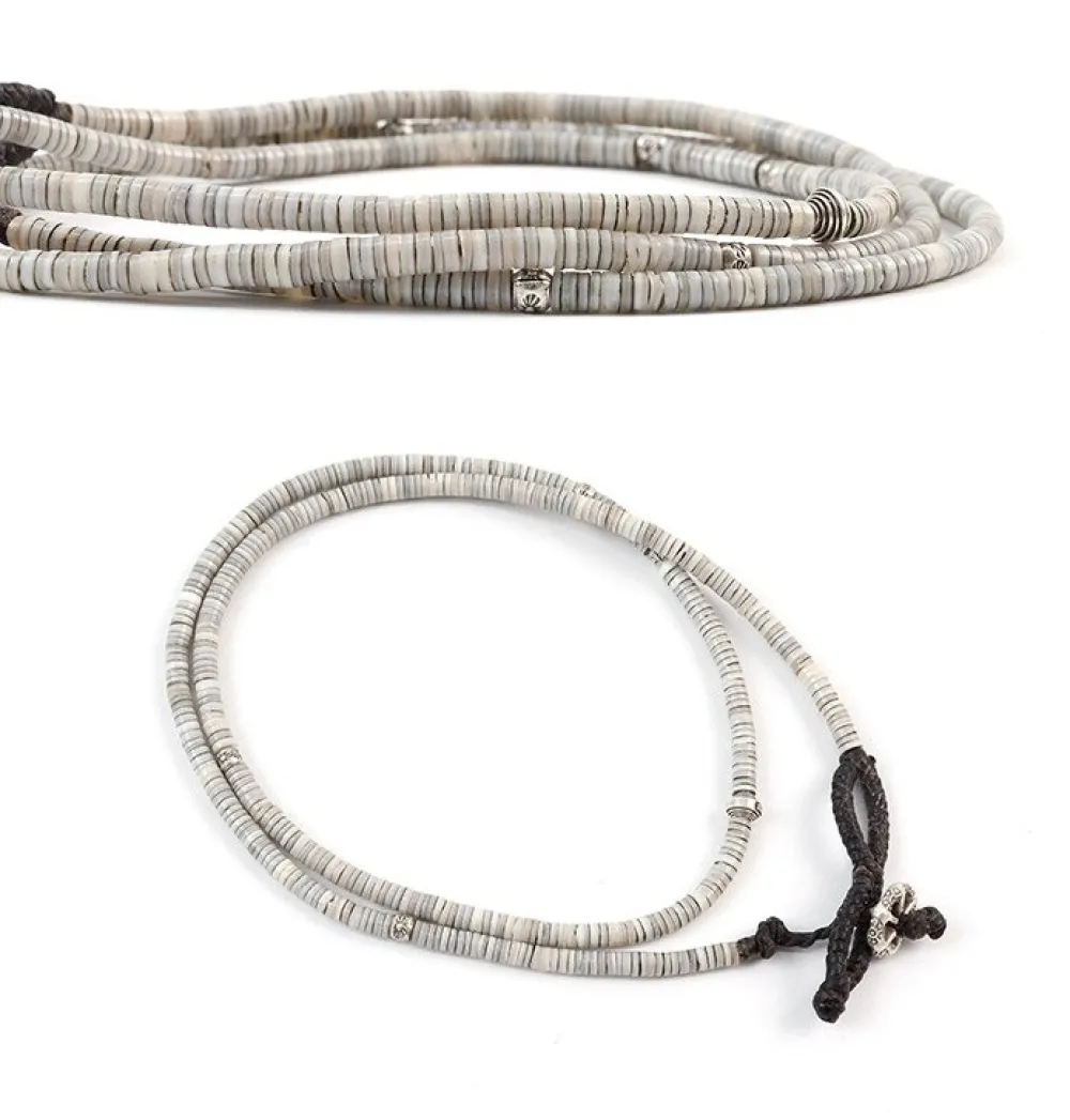 PHADUA Anklets^/ Shell Beads / Wax Cord Necklace / Bracelet / Anklet natural