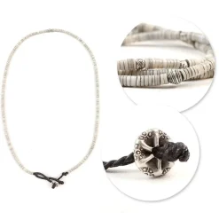 PHADUA Anklets^/ Shell Beads / Wax Cord Necklace / Bracelet / Anklet natural