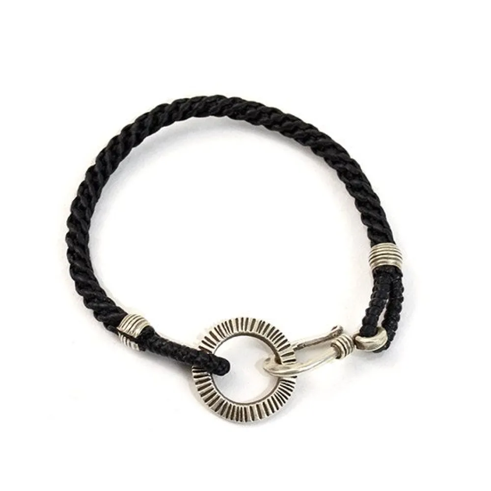 PHADUA Anklets^/ Silver Handmade Ring Braid Wax Cord Bracelet