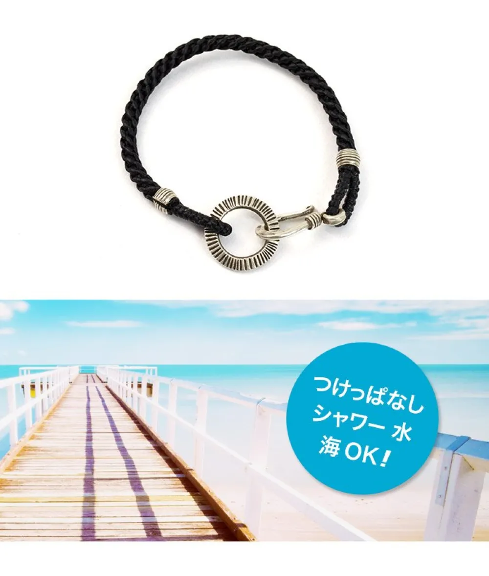 PHADUA Anklets^/ Silver Handmade Ring Braid Wax Cord Bracelet