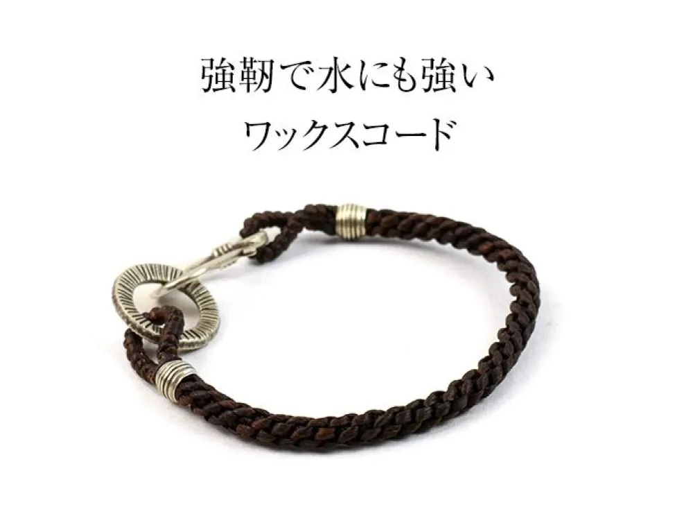 PHADUA Anklets^/ Silver Handmade Ring Braid Wax Cord Bracelet