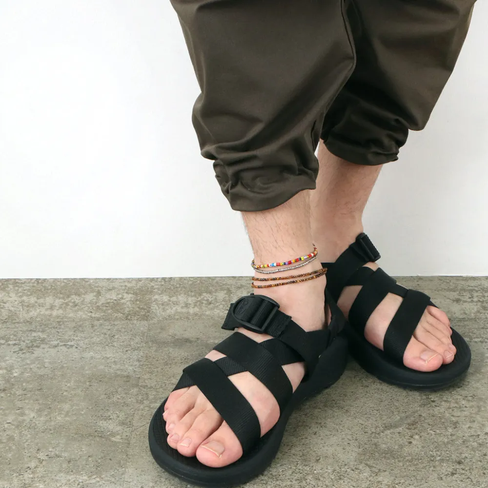 PHADUA Anklets^/ 2-strand waxed cord African bead anklet black