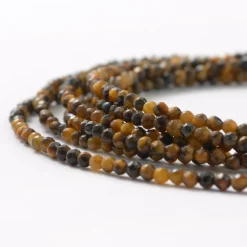 PHADUA Anklets^/ Tiger Eye (2mm) Cut Beads Necklace/Anklet yellow