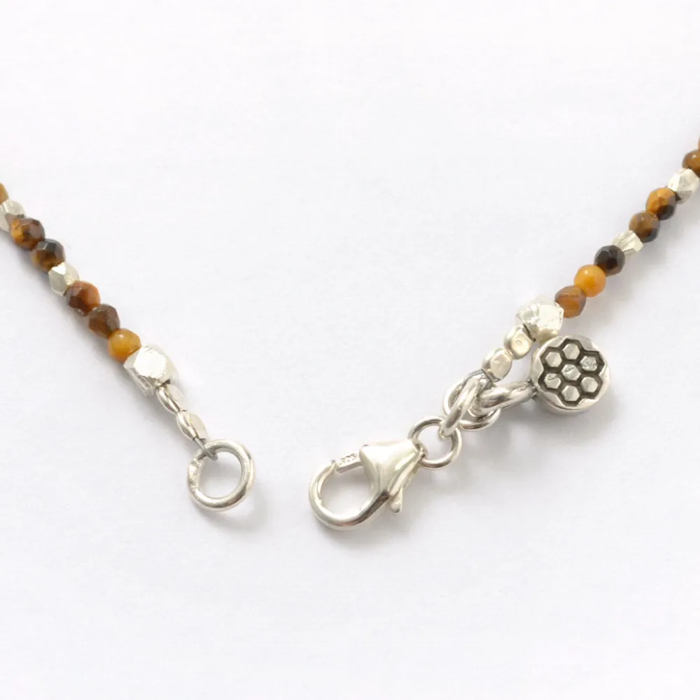 PHADUA Anklets^/ Tiger Eye (2mm) Cut Beads Necklace/Anklet yellow