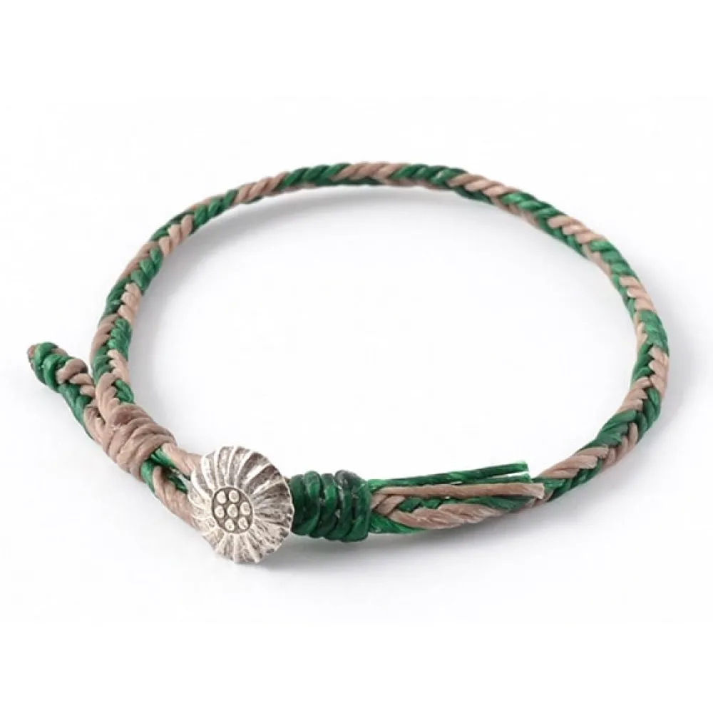 PHADUA Anklets^/ 2-Tone Wax Cord Concho Bracelet