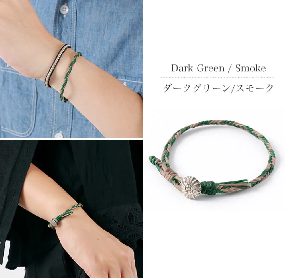 PHADUA Anklets^/ 2-Tone Wax Cord Concho Bracelet
