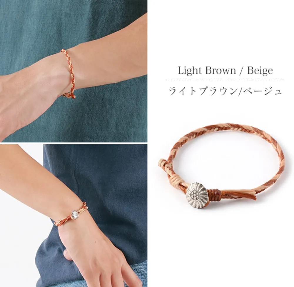 PHADUA Anklets^/ 2-Tone Wax Cord Concho Bracelet