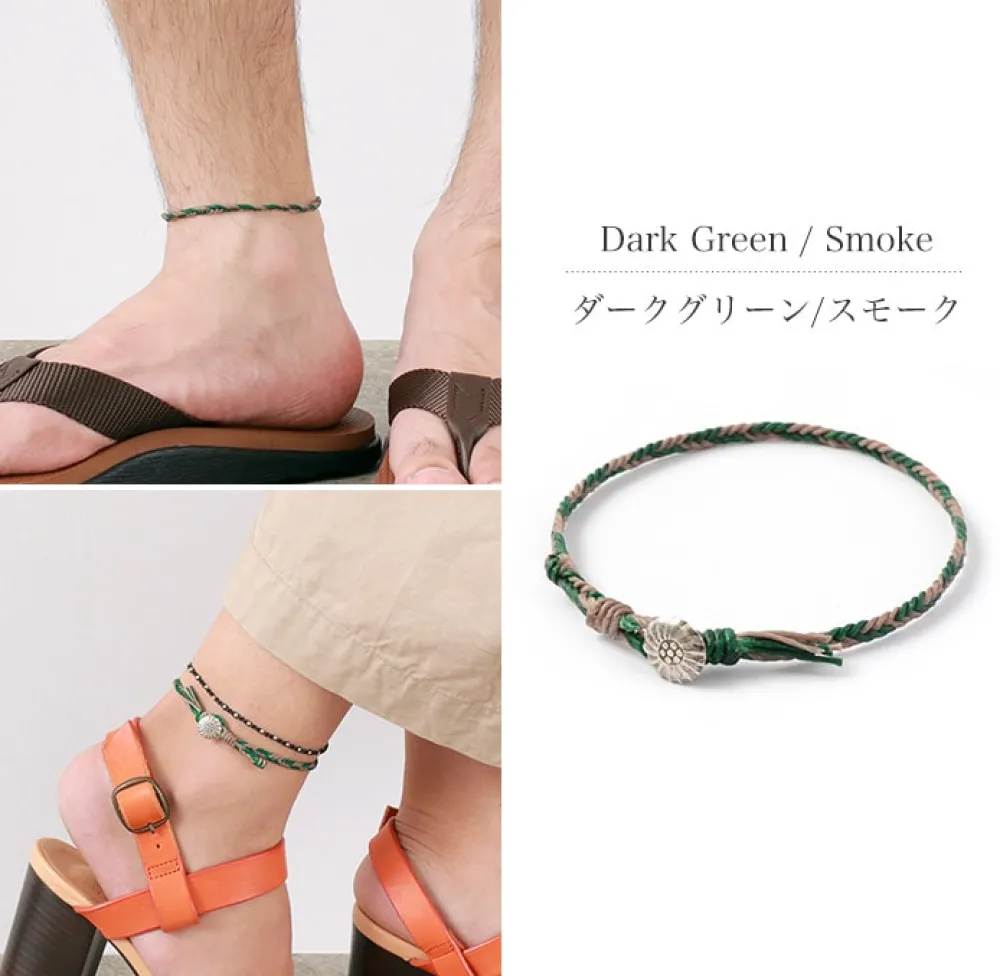 PHADUA Anklets^/ 2-Tone Wax Cord Concho Anklet