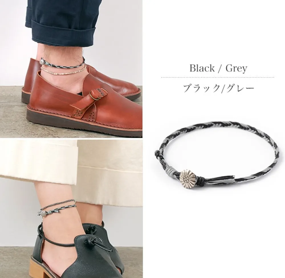 PHADUA Anklets^/ 2-Tone Wax Cord Concho Anklet