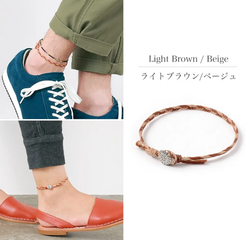 PHADUA Anklets^/ 2-Tone Wax Cord Concho Anklet