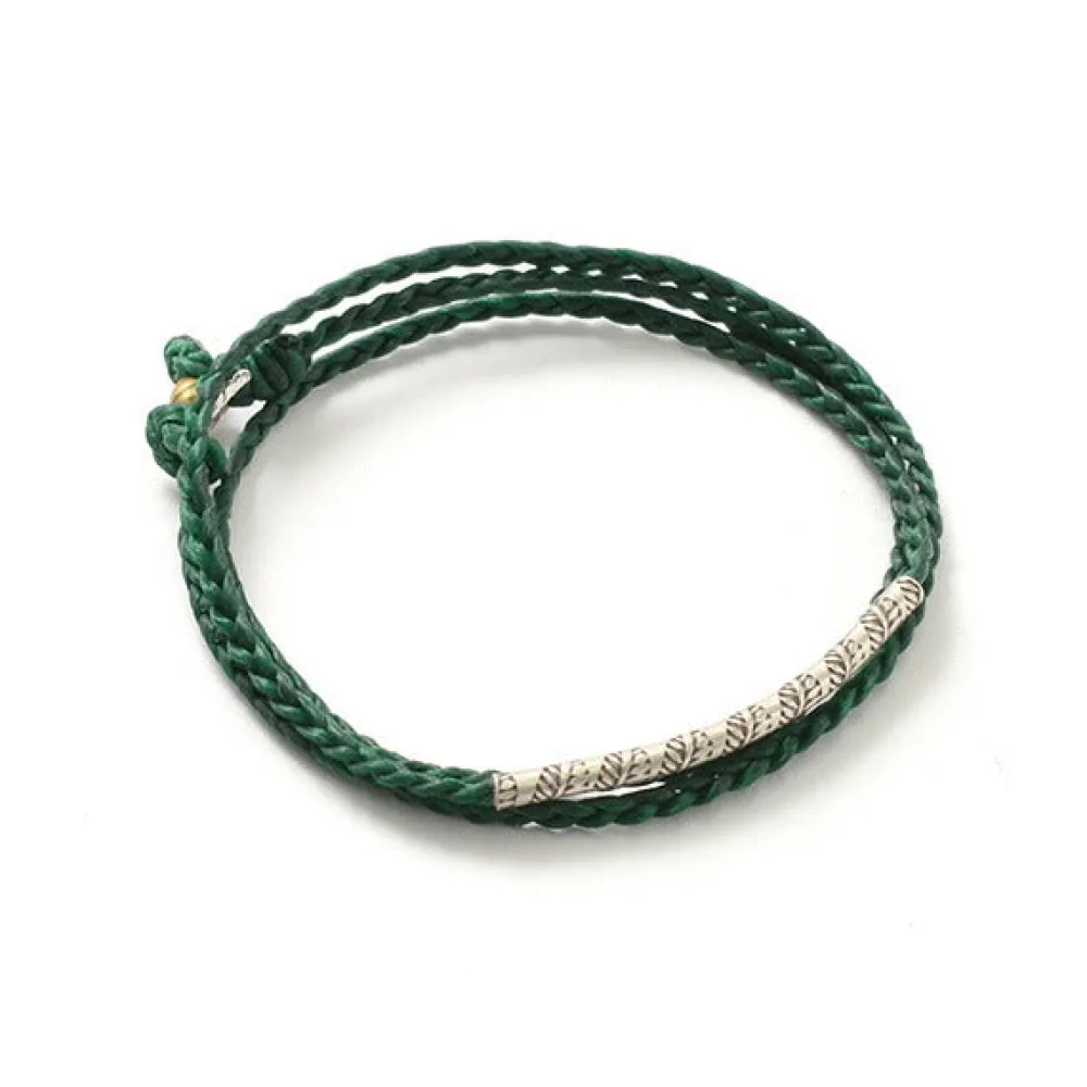 PHADUA Anklets^/ Wax Cord Karen Silver Tube Anklet / Bracelet / Necklace