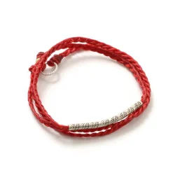PHADUA Anklets^/ Wax Cord Karen Silver Tube Anklet / Bracelet / Necklace