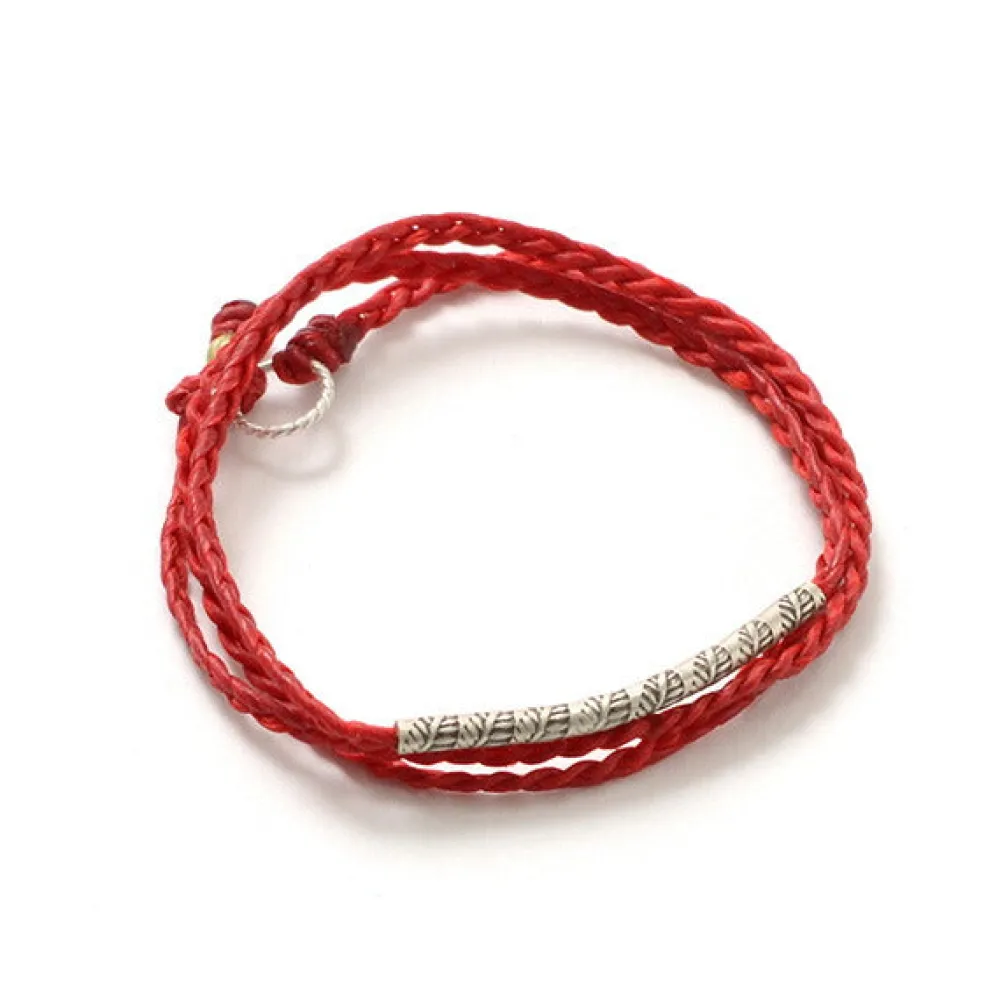 PHADUA Anklets^/ Wax Cord Karen Silver Tube Anklet / Bracelet / Necklace