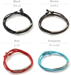PHADUA Anklets^/ Wax Cord Karen Silver Tube Anklet / Bracelet / Necklace