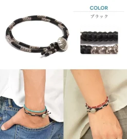 PHADUA Bracelets^/ Wax Cord Silver Concho Double-Strand Bracelet