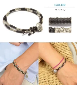 PHADUA Bracelets^/ Wax Cord Silver Concho Double-Strand Bracelet