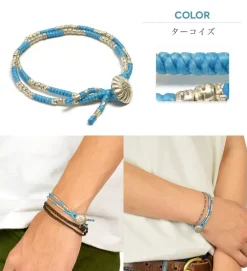 PHADUA Bracelets^/ Wax Cord Silver Concho Double-Strand Bracelet