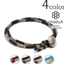 PHADUA Bracelets^/ Wax Cord Silver Concho Double-Strand Bracelet