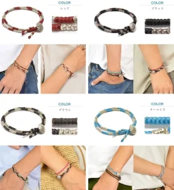 PHADUA Bracelets^/ Wax Cord Silver Concho Double-Strand Bracelet