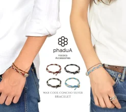 PHADUA Bracelets^/ Wax Cord Silver Concho Double-Strand Bracelet