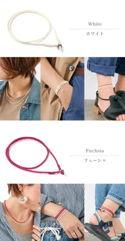 PHADUA Anklets^/ Wax Cord Silver Choker Necklace