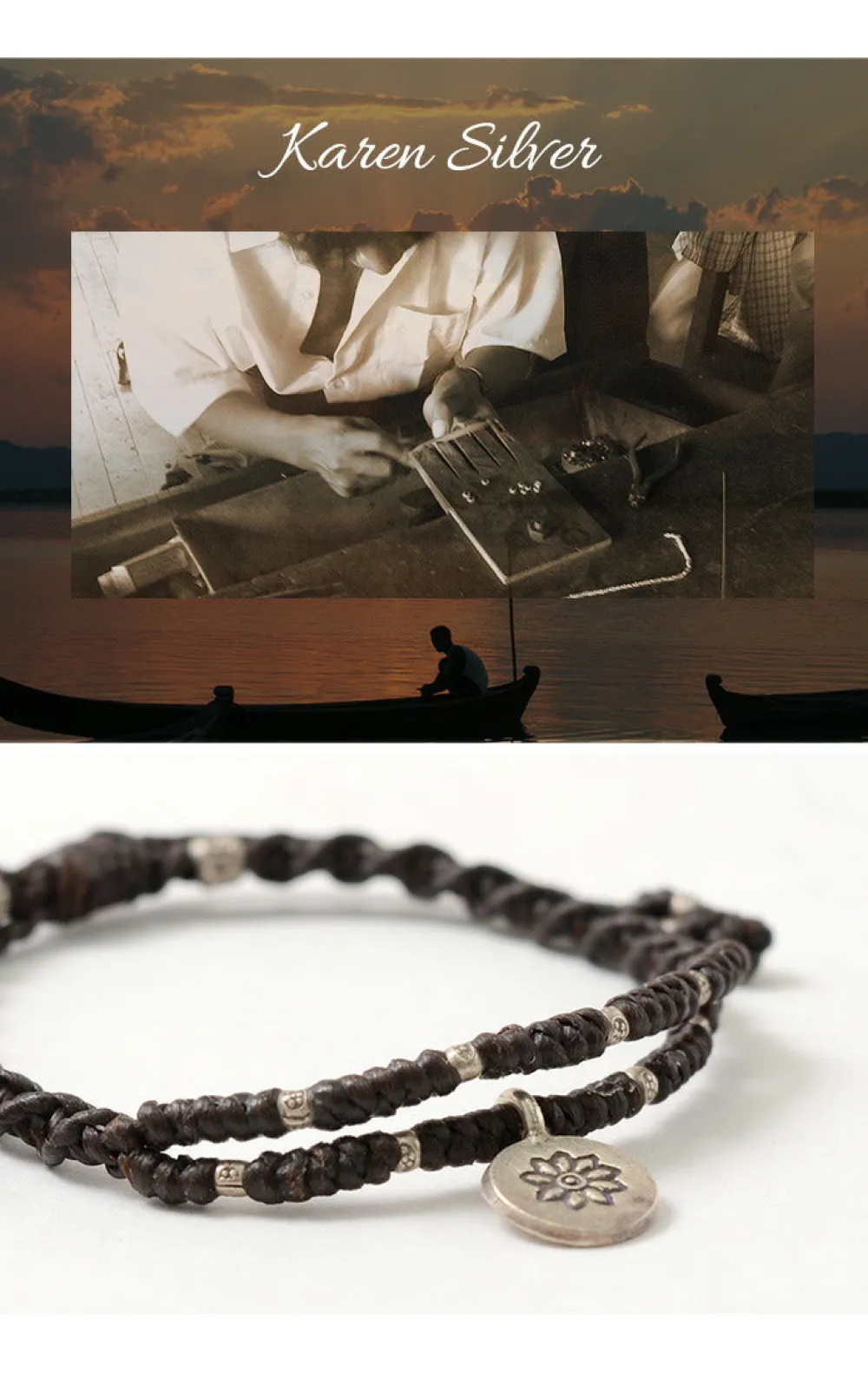 PHADUA Bracelets^/ Wax Cord Silver Double-Strand Top Bracelet