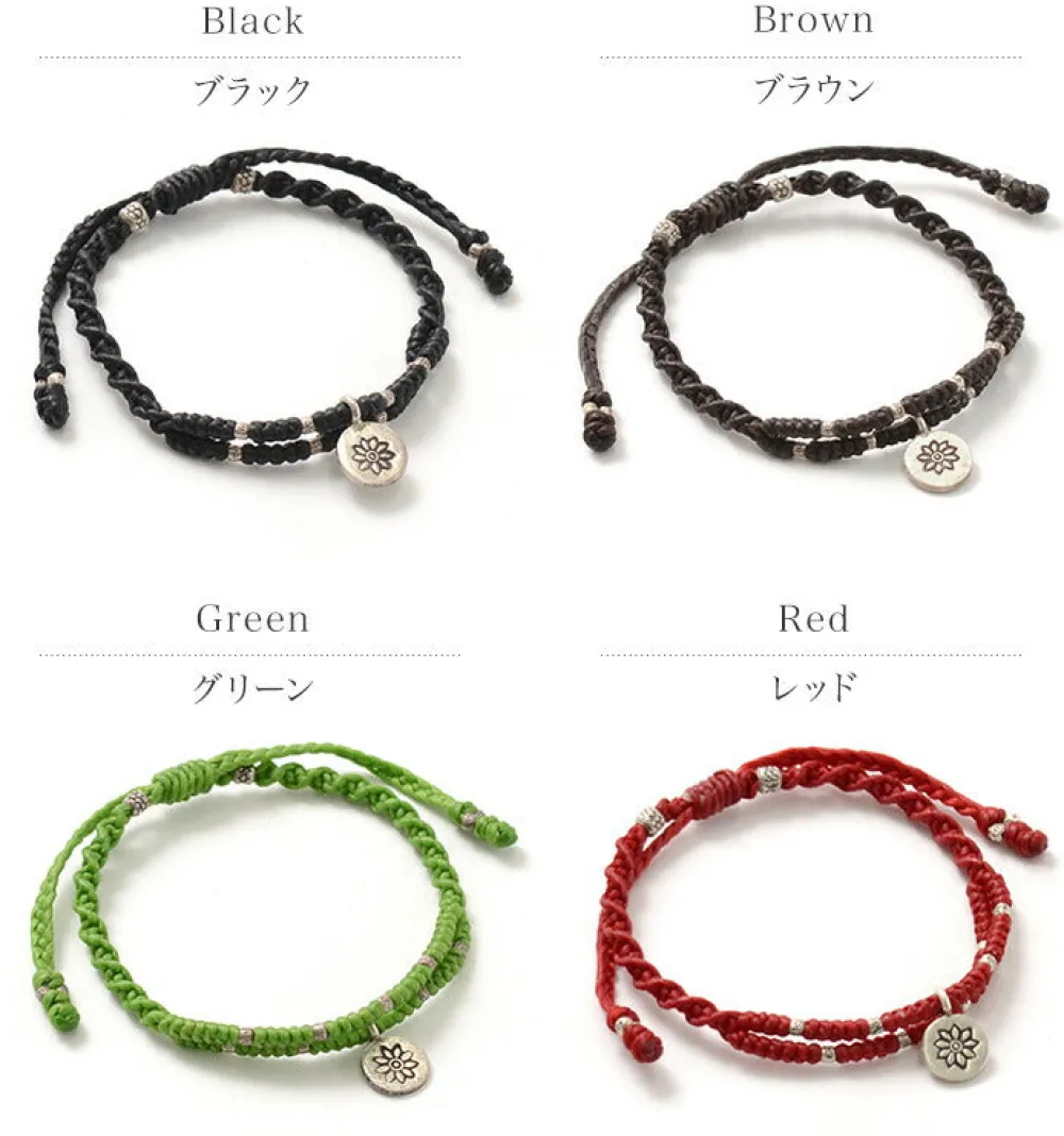 PHADUA Bracelets^/ Wax Cord Silver Double-Strand Top Bracelet
