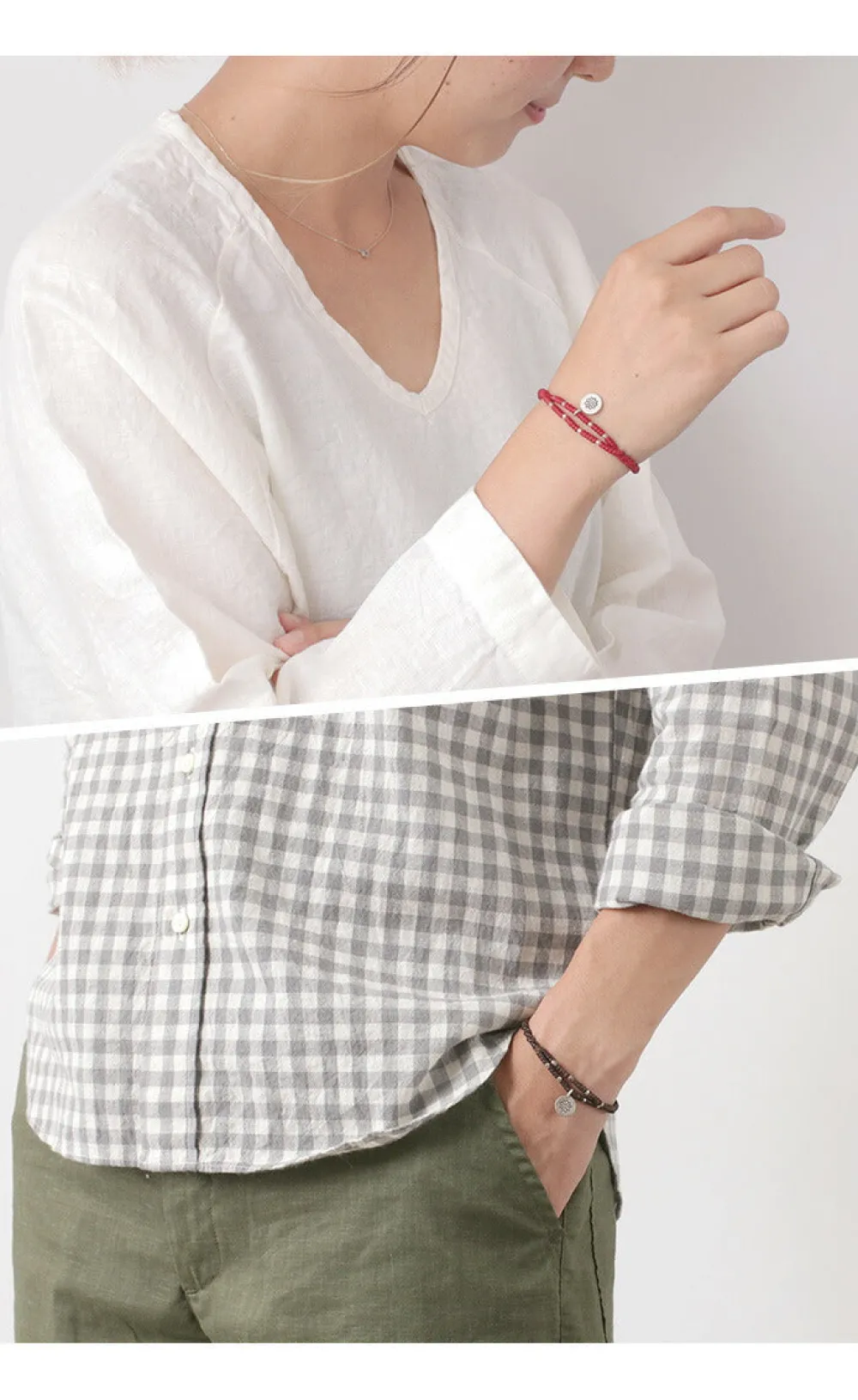 PHADUA Bracelets^/ Wax Cord Silver Double-Strand Top Bracelet