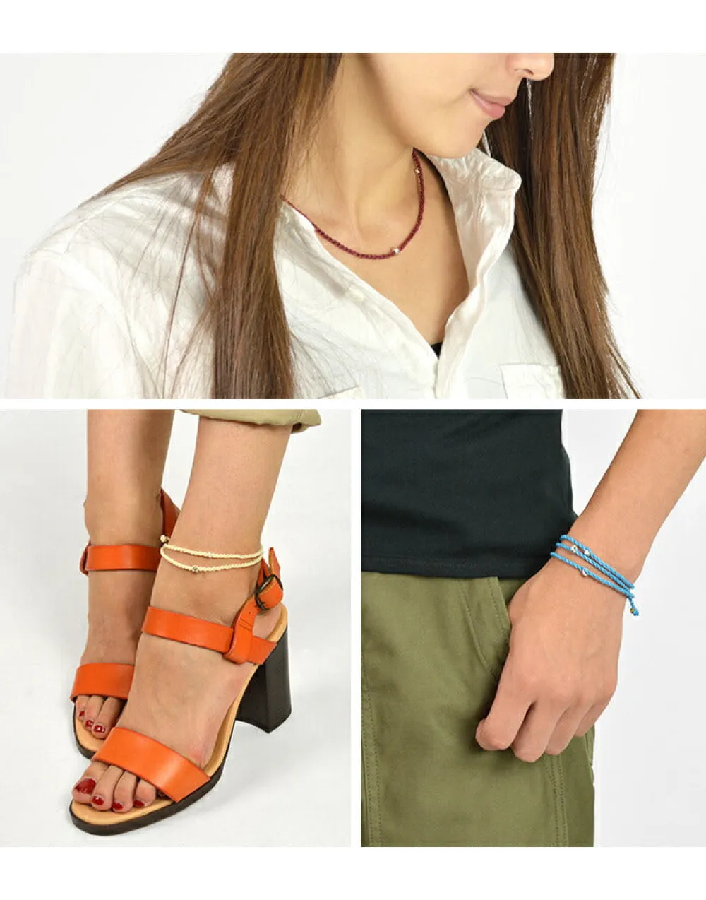 PHADUA Anklets^/ Wax Cord Silver Necklace