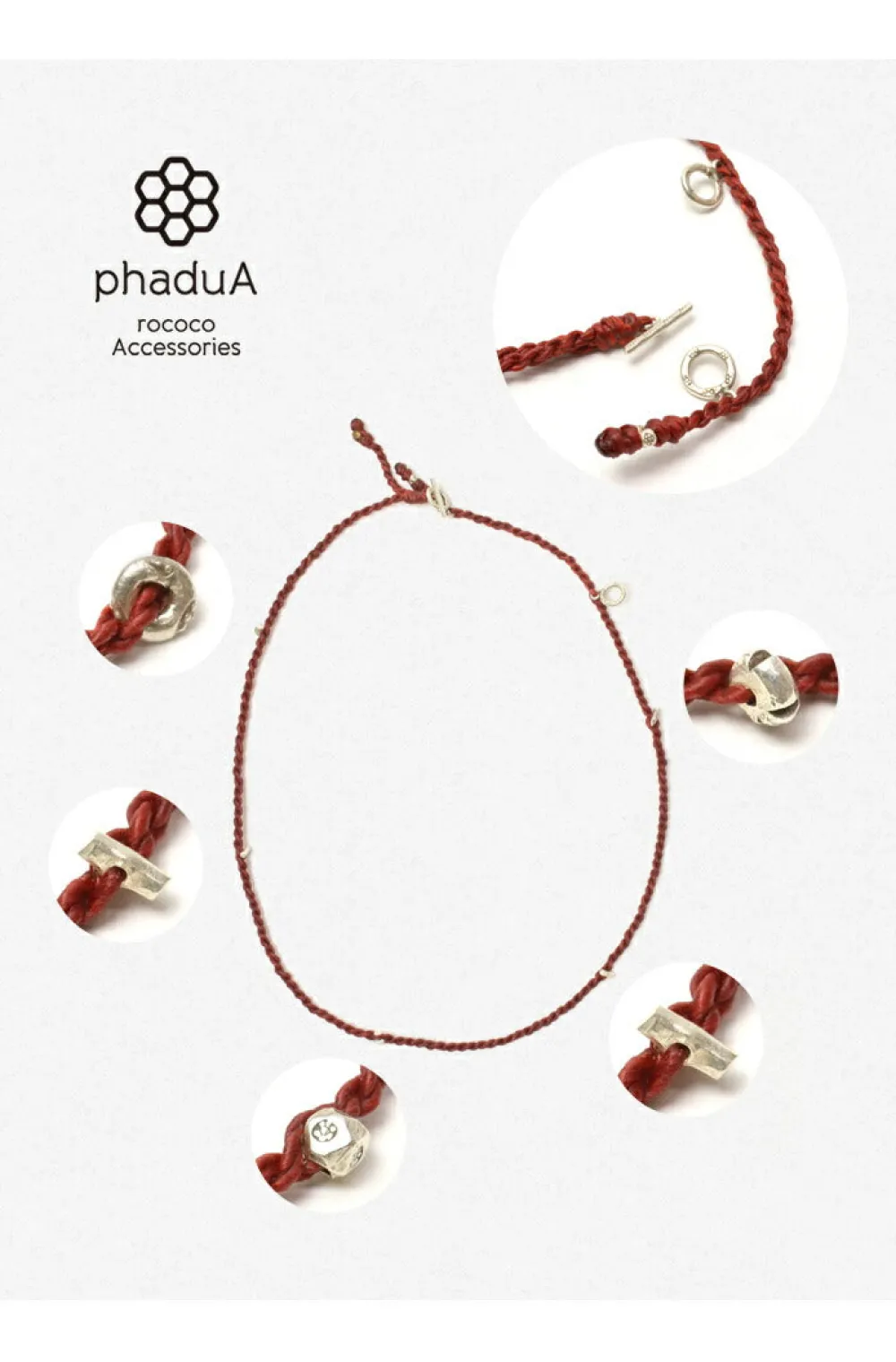PHADUA Anklets^/ Wax Cord Silver Necklace