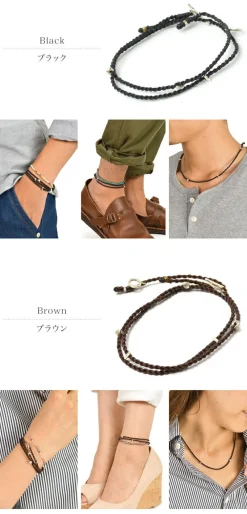 PHADUA Anklets^/ Wax Cord Silver Necklace