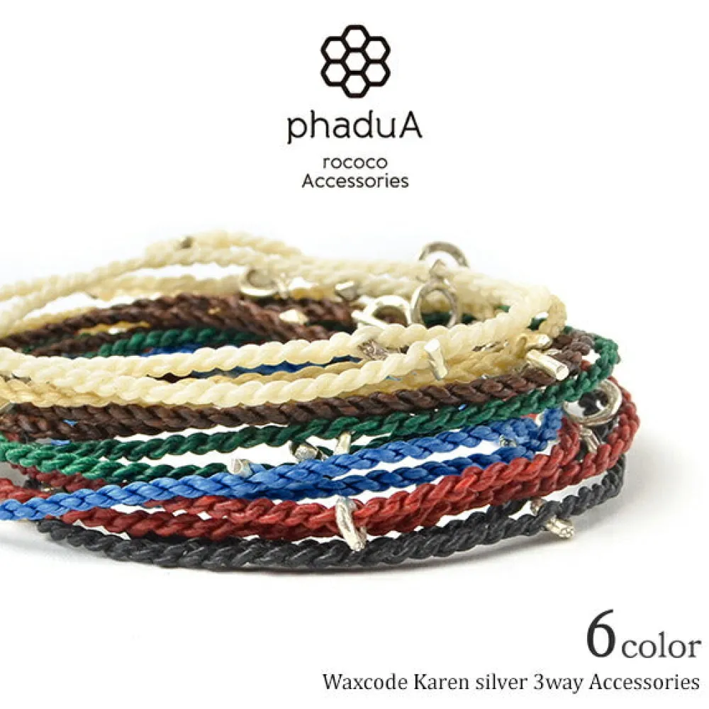 PHADUA Anklets^/ Wax Cord Silver Necklace