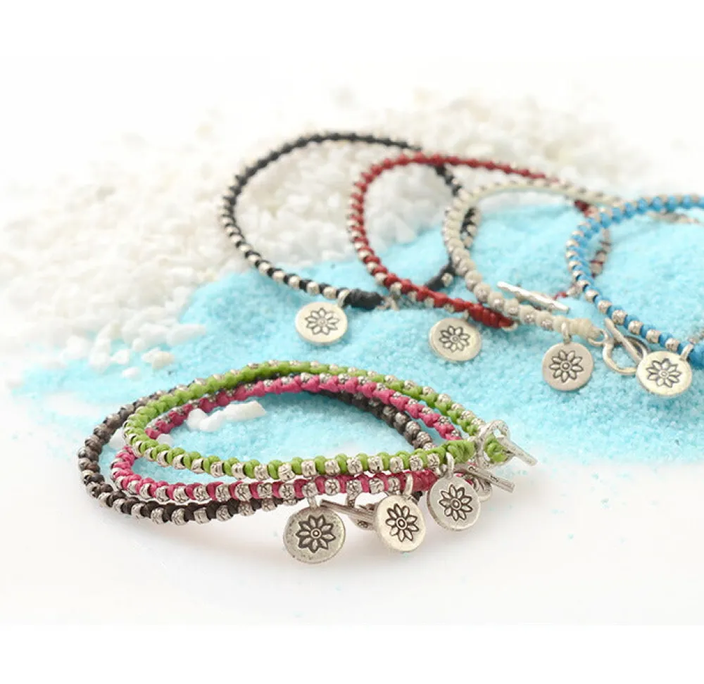 PHADUA Bracelets^/ Wax Cord Silver Series Bracelet