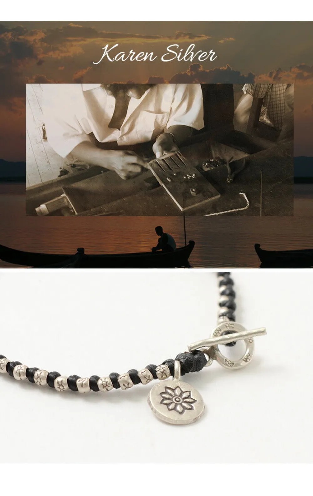 PHADUA Bracelets^/ Wax Cord Silver Series Bracelet