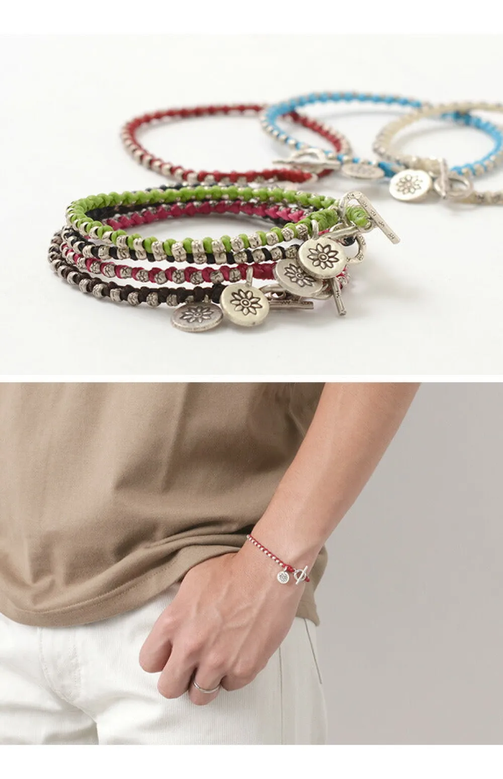 PHADUA Bracelets^/ Wax Cord Silver Series Bracelet