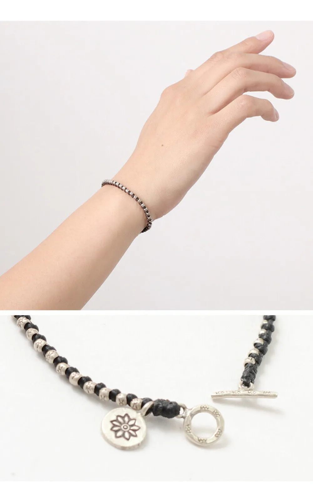 PHADUA Bracelets^/ Wax Cord Silver Series Bracelet