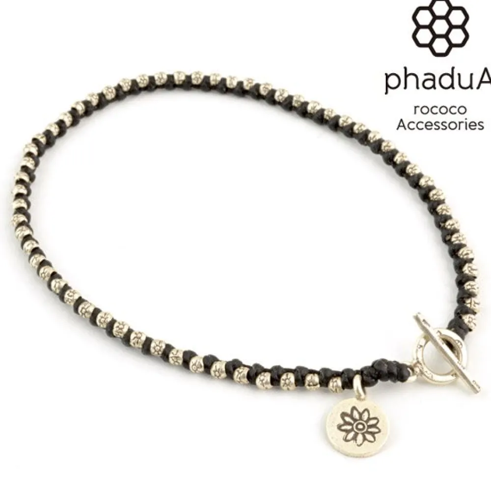 PHADUA Anklets^/ Wax cord silver series anklet