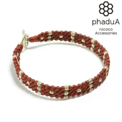 PHADUA Bracelets^/ Wax Cord Silver Triple-Strand Bracelet
