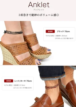 PHADUA Anklets^/ Wax Cord Silver Wrap Bracelet/Anklet