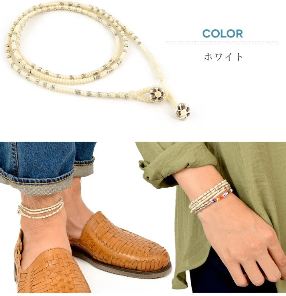 PHADUA Anklets^/ Wax Cord Silver Wrap Bracelet/Anklet