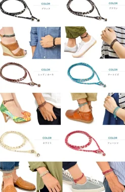 PHADUA Anklets^/ Wax Cord Silver Wrap Bracelet/Anklet