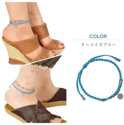 PHADUA Anklets^/ Waxed Cord Anklet with Silver Two-Strand Top
