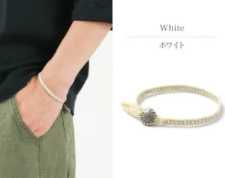 PHADUA Anklets^/ Waxed cord silver single strand concho bracelet