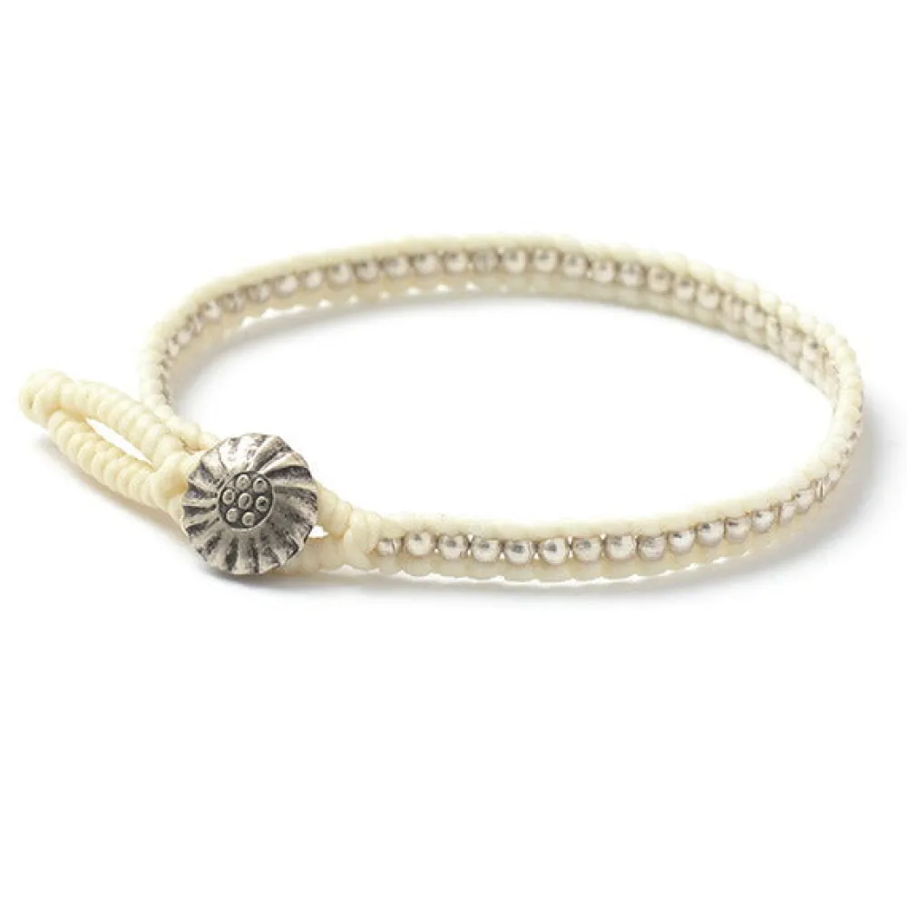 PHADUA Anklets^/ Waxed cord silver single strand concho bracelet