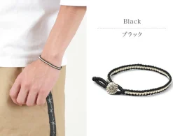 PHADUA Anklets^/ Waxed cord silver single strand concho bracelet