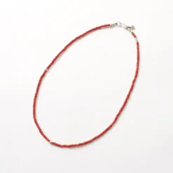 PHADUA Anklets^/ White Heart Antique Beads Necklace red